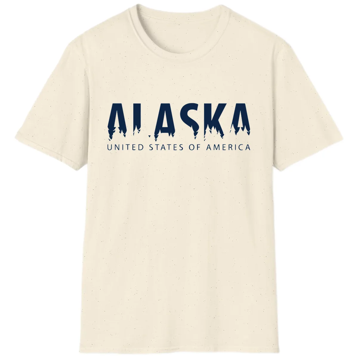 Alaska USA Map Design T-Shirt in Natural