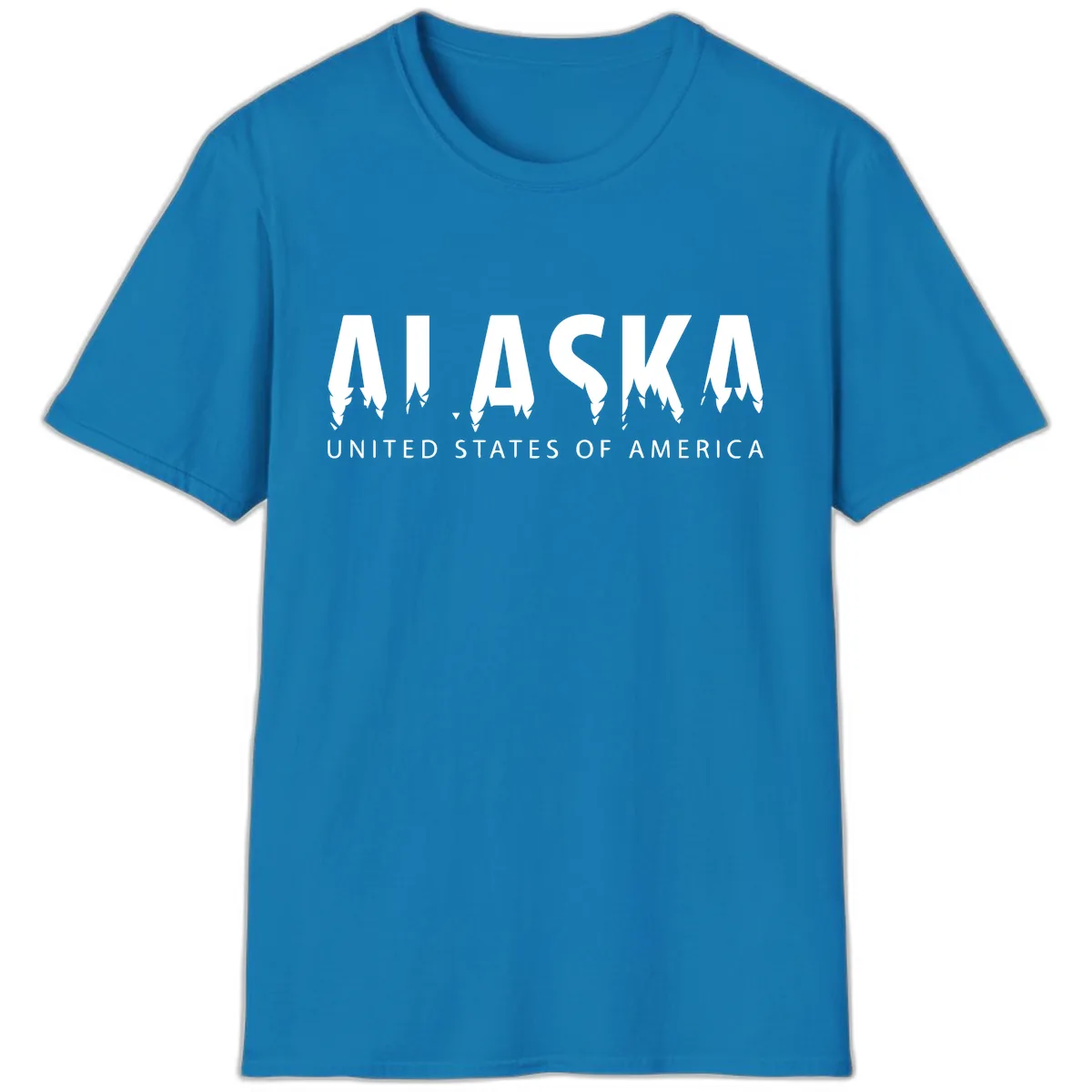 Alaska USA Map Design T-Shirt in Sapphire