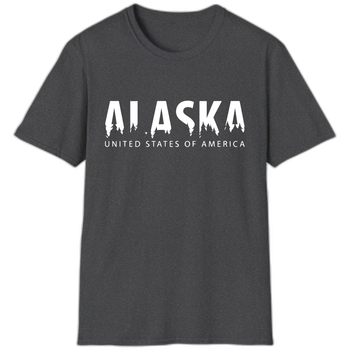 Alaska USA Map Design T-Shirt in Dark Heather