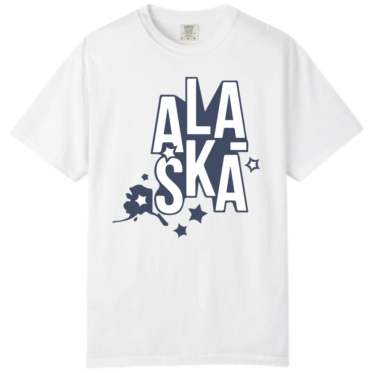 Alaska Bound Adventure Typography Comfort Color in White