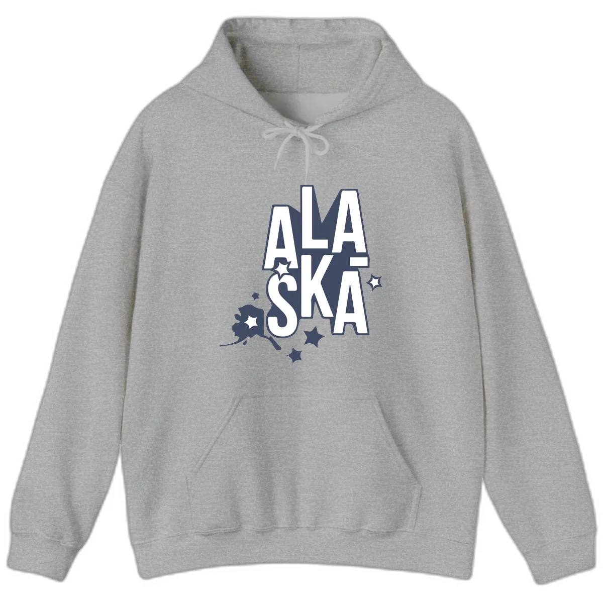 Alaska Bound Adventure Typography Hoodie in Sport Grey
