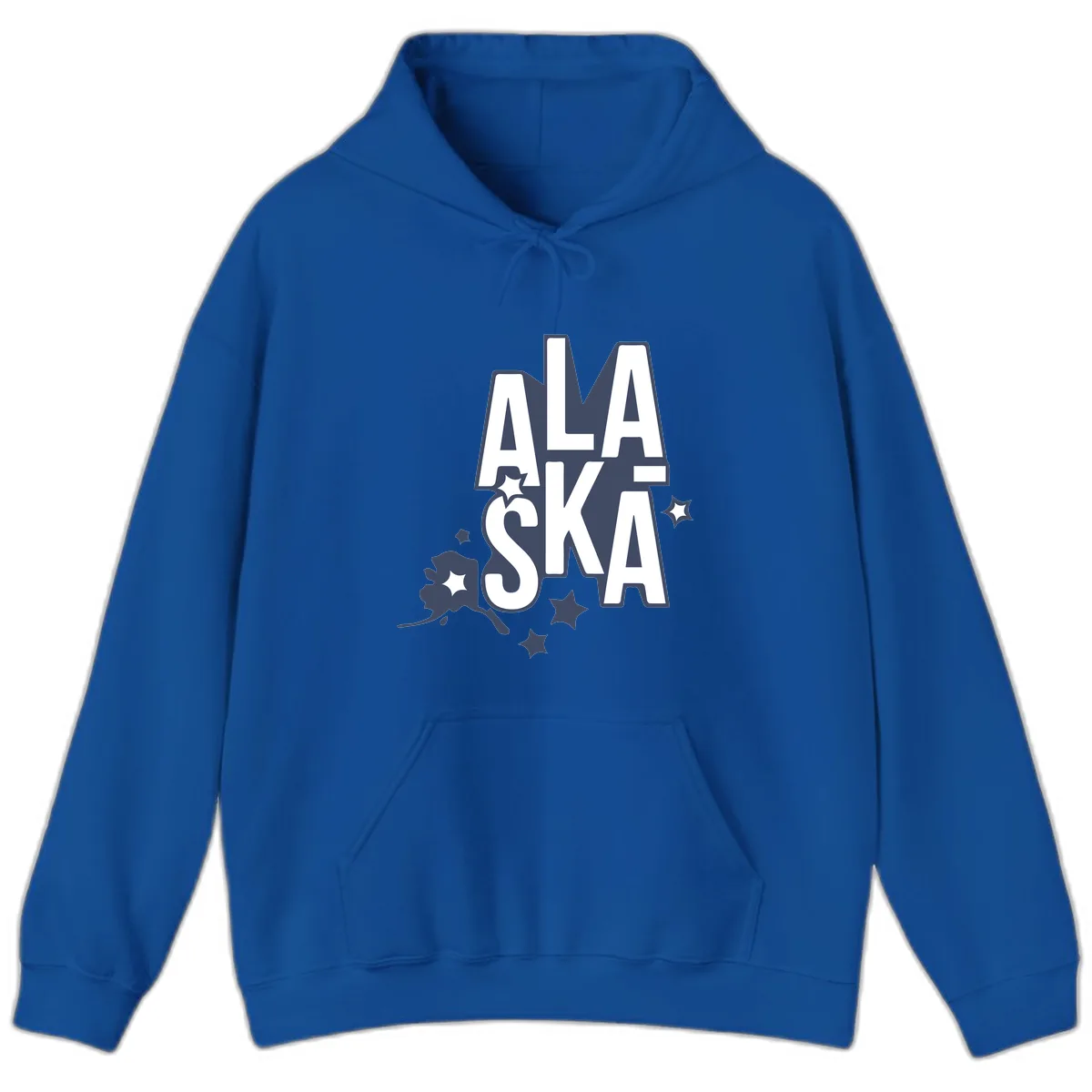 Alaska Bound Adventure Typography Hoodie in Royal