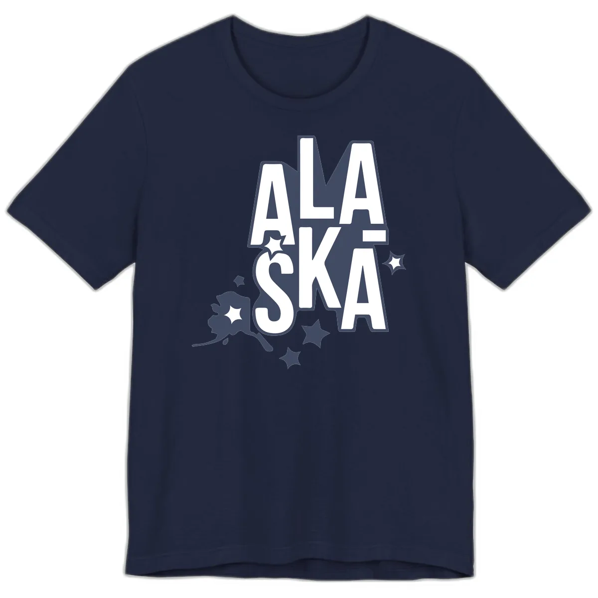 Alaska Bound Adventure Typography Premium T-Shirt in Navy