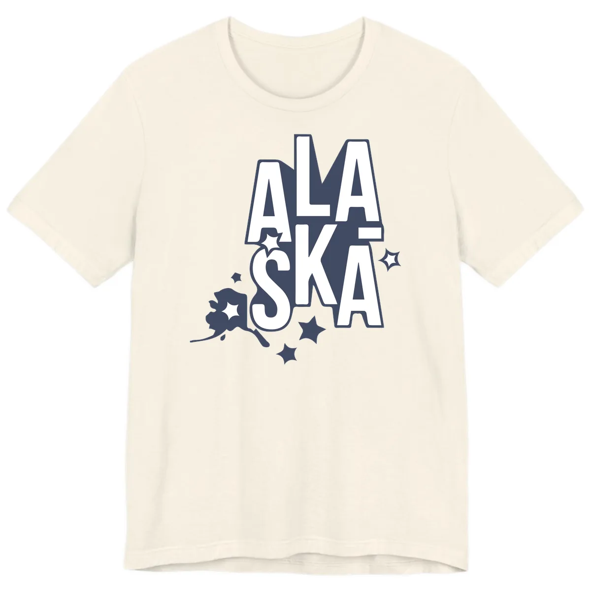 Alaska Bound Adventure Typography Premium T-Shirt in Natural