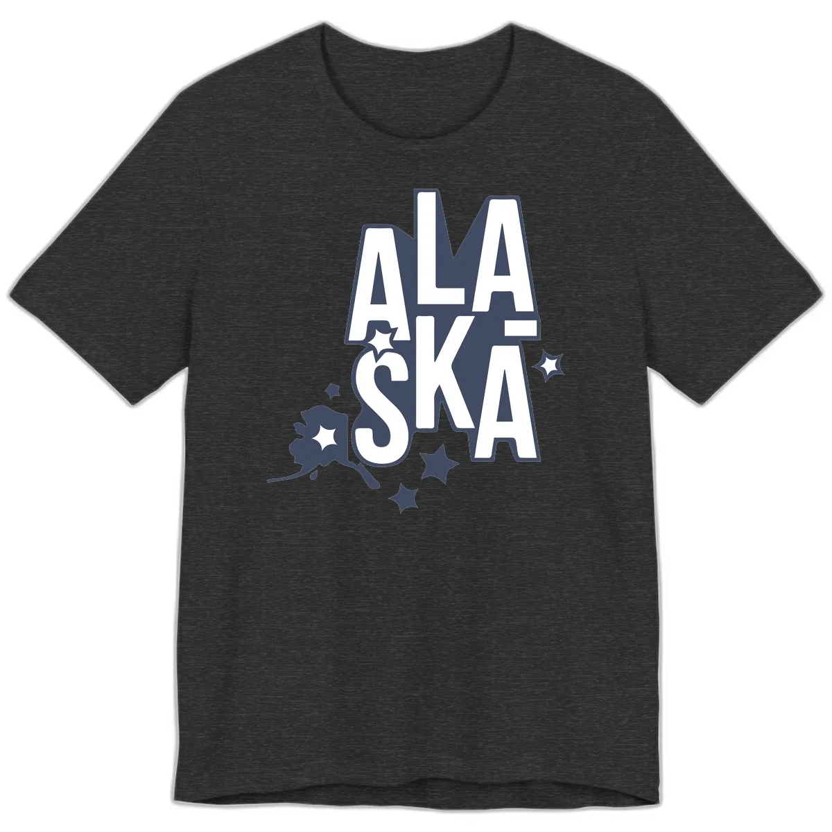 Alaska Bound Adventure Typography Premium T-Shirt in Dark Grey Heather