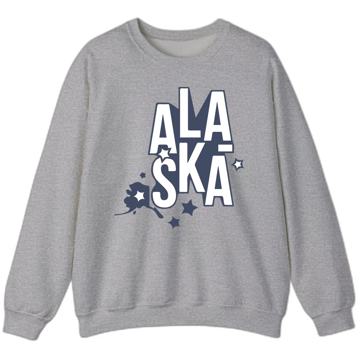 Alaska Bound Adventure Typography Sweatshirt in Sport Grey