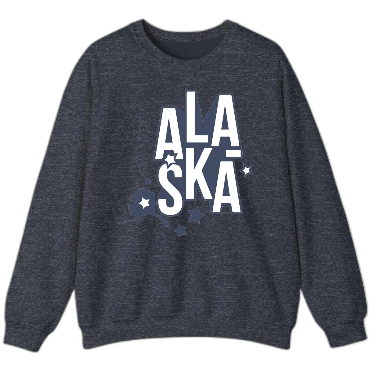 Alaska Bound Adventure Typography Sweatshirt in Heather Sport Dark Navy