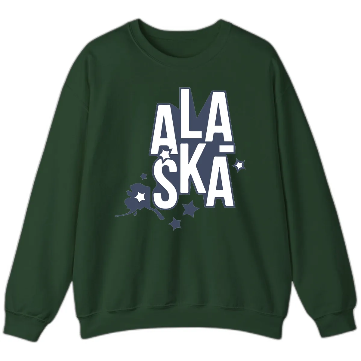 Alaska Bound Adventure Typography Sweatshirt in Forest Green