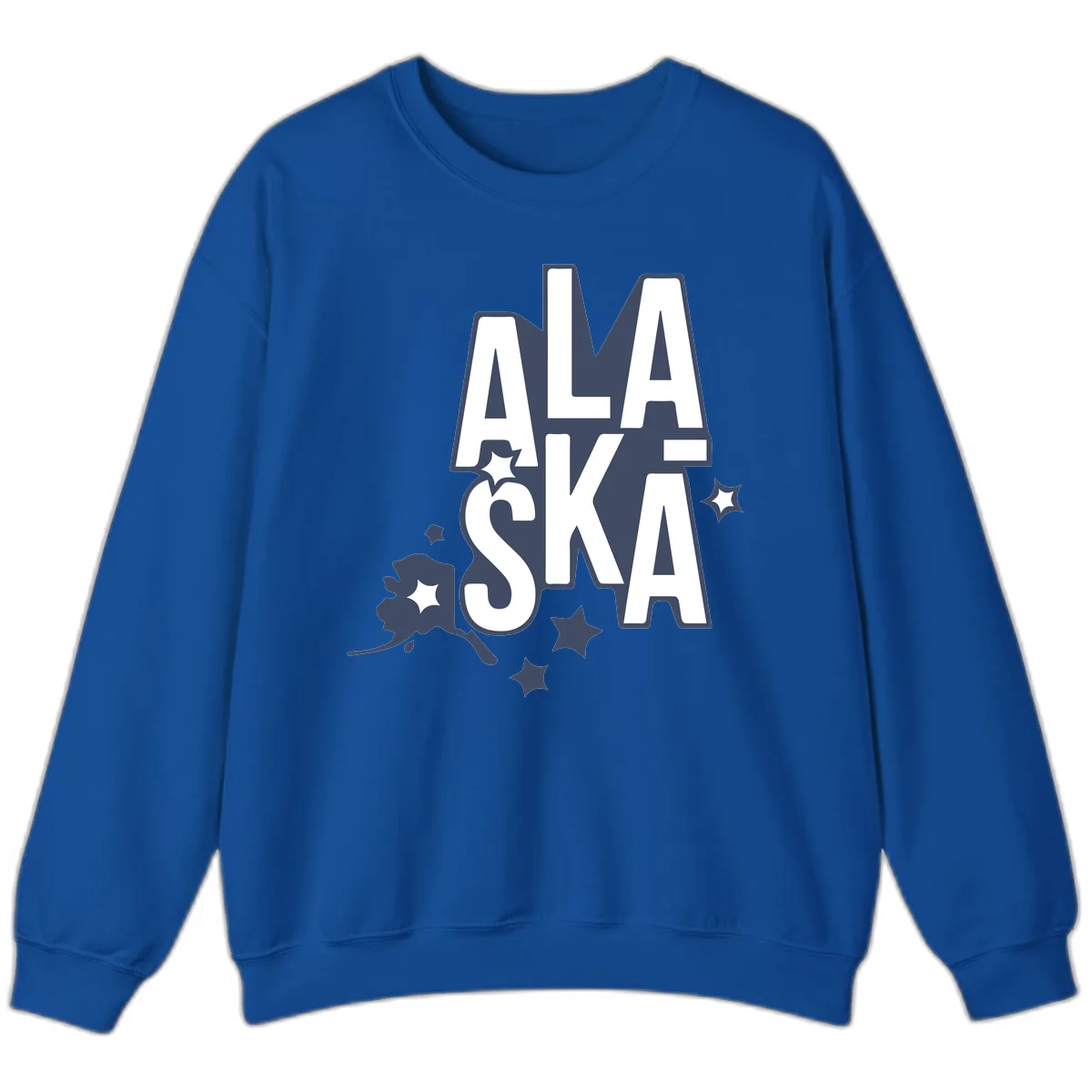 Alaska Bound Adventure Typography Sweatshirt in Royal