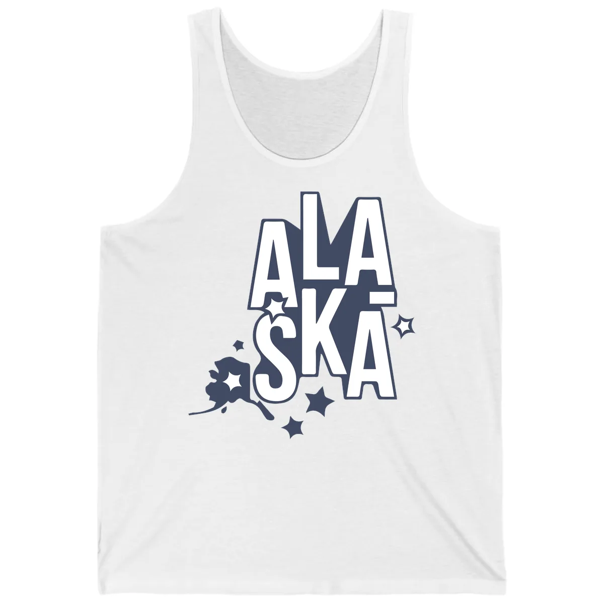 Alaska Bound Adventure Typography Tank in White