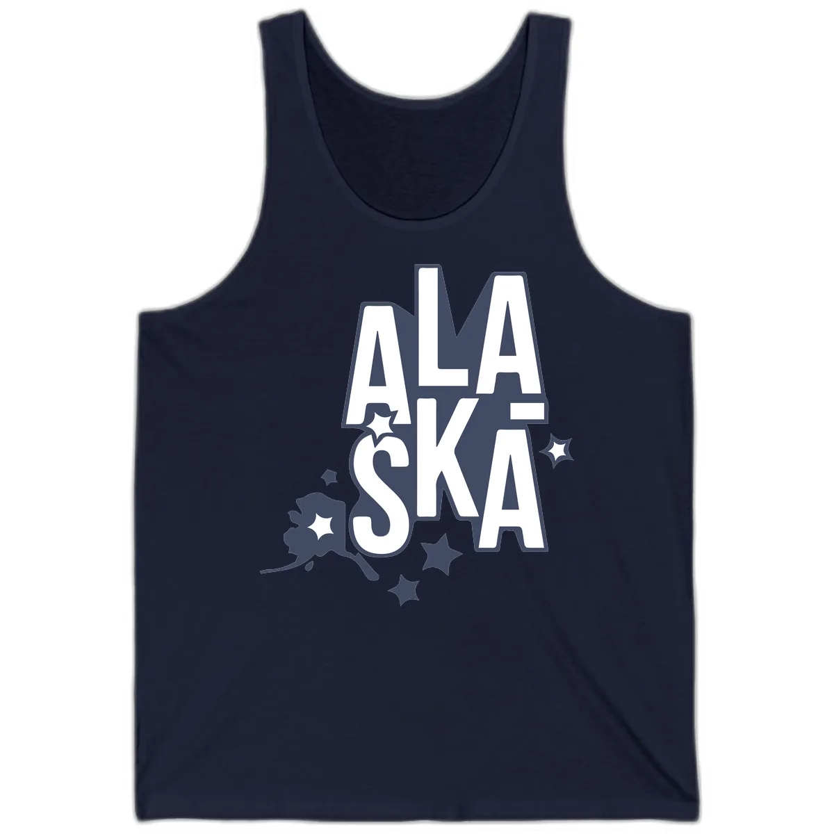 Alaska Bound Adventure Typography Tank in Navy