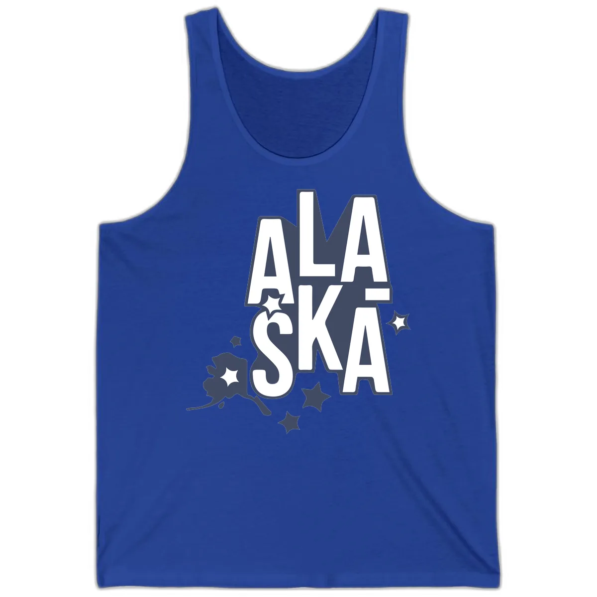 Alaska Bound Adventure Typography Tank in True Royal