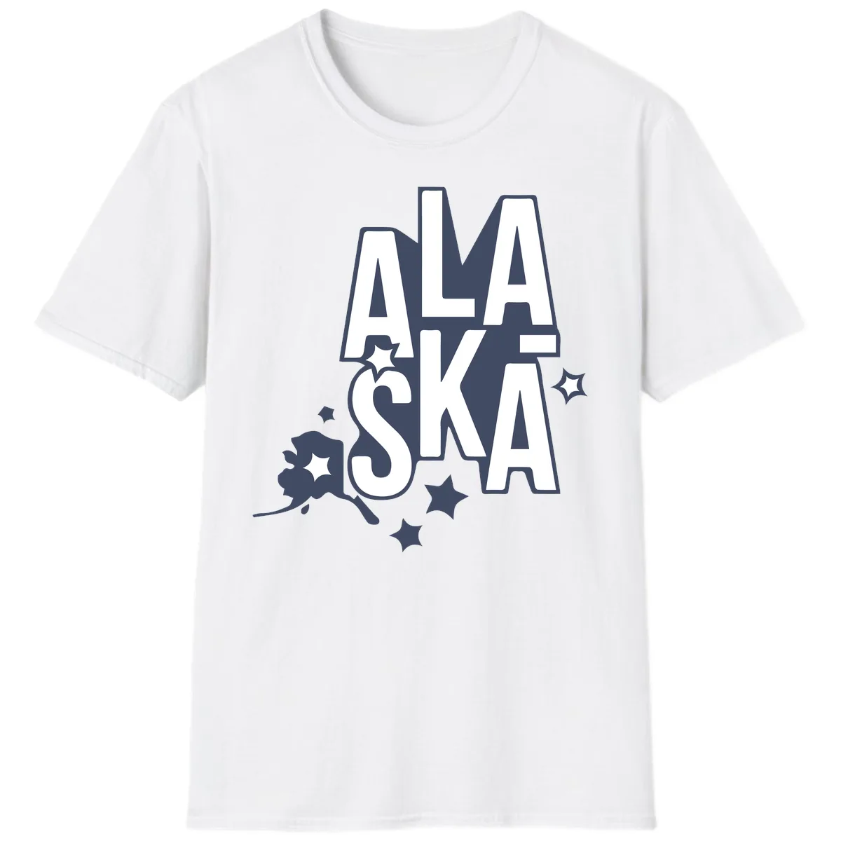 Alaska Bound Adventure Typography T-Shirt in White