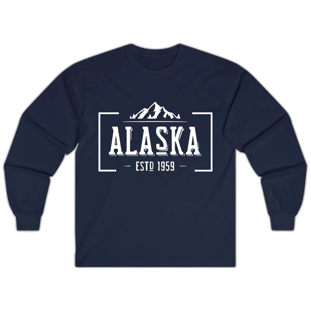 Alaska Mountain Vintage Badge Long Sleeve in Navy
