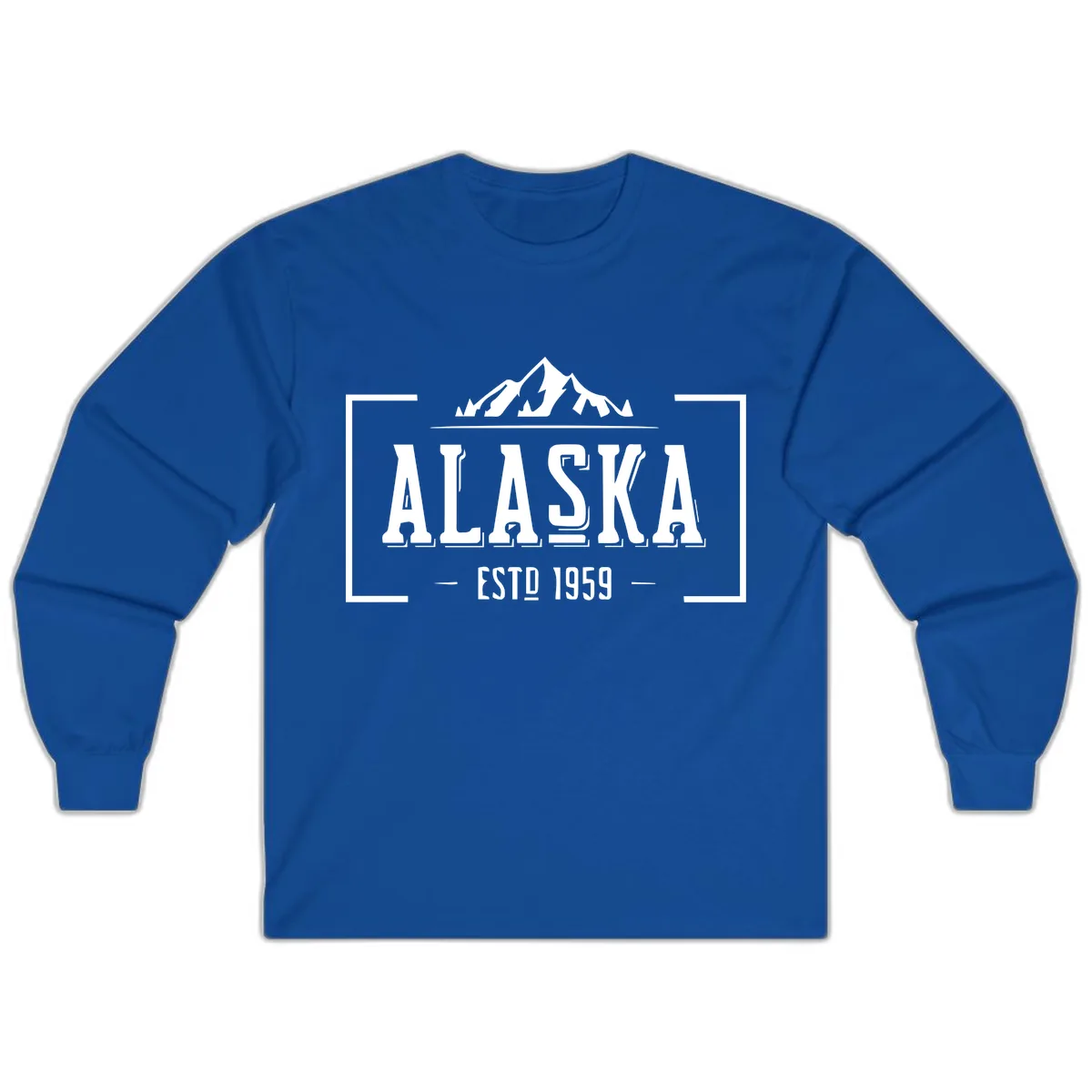 Alaska Mountain Vintage Badge Long Sleeve in Royal