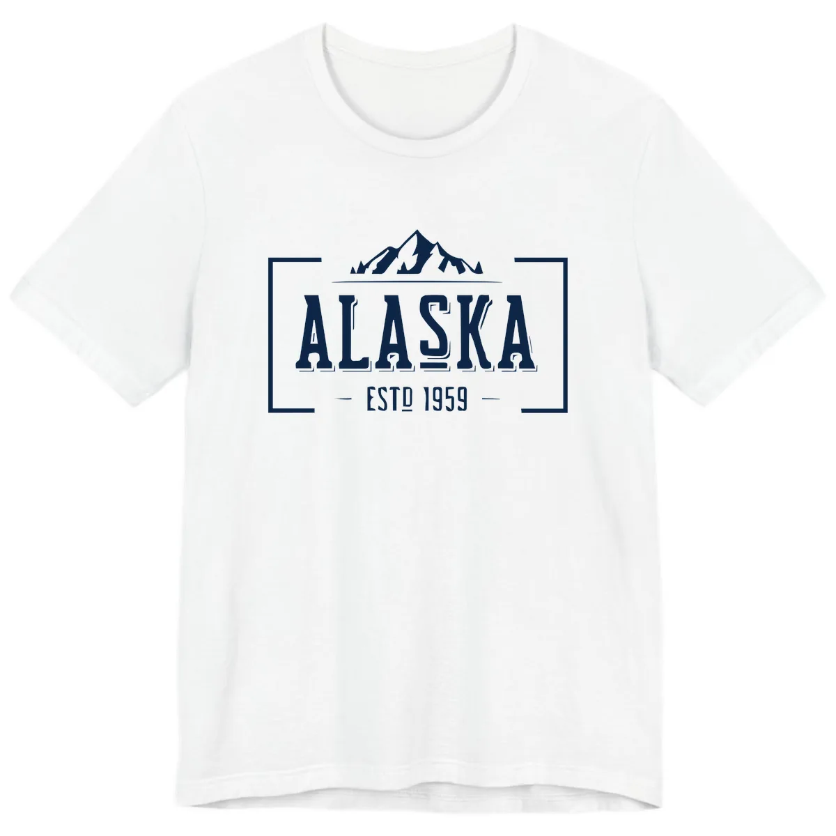 Alaska Mountain Vintage Badge Premium T-Shirt in White