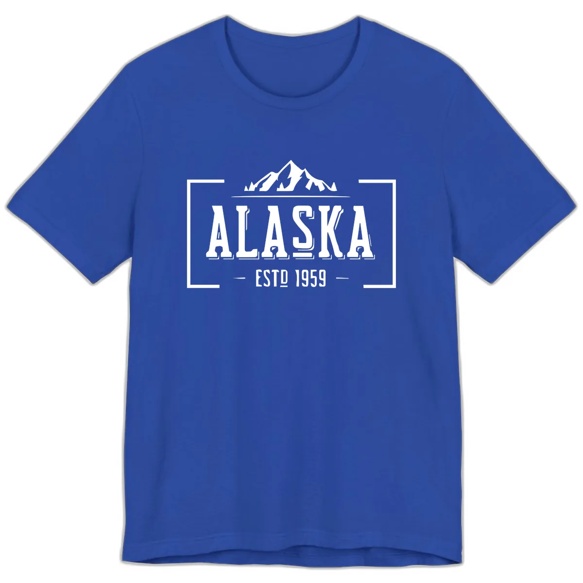 Alaska Mountain Vintage Badge Premium T-Shirt in True Royal