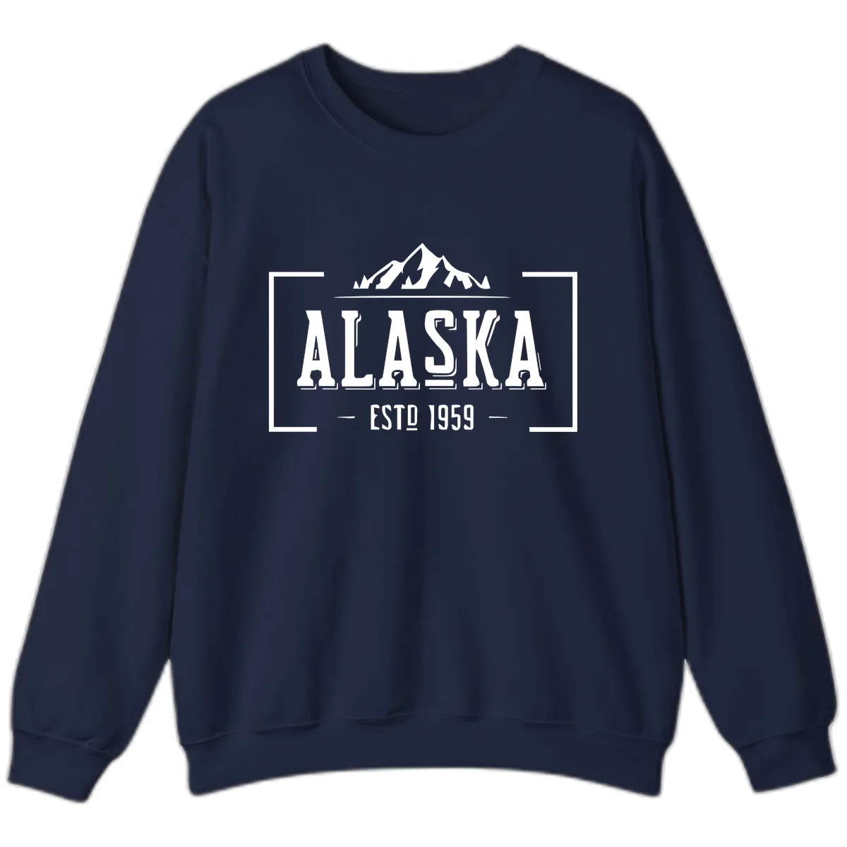 Alaska Mountain Vintage Badge Sweatshirt in Navy