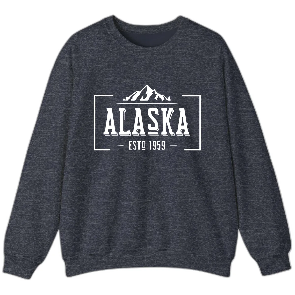 Alaska Mountain Vintage Badge Sweatshirt in Heather Sport Dark Navy