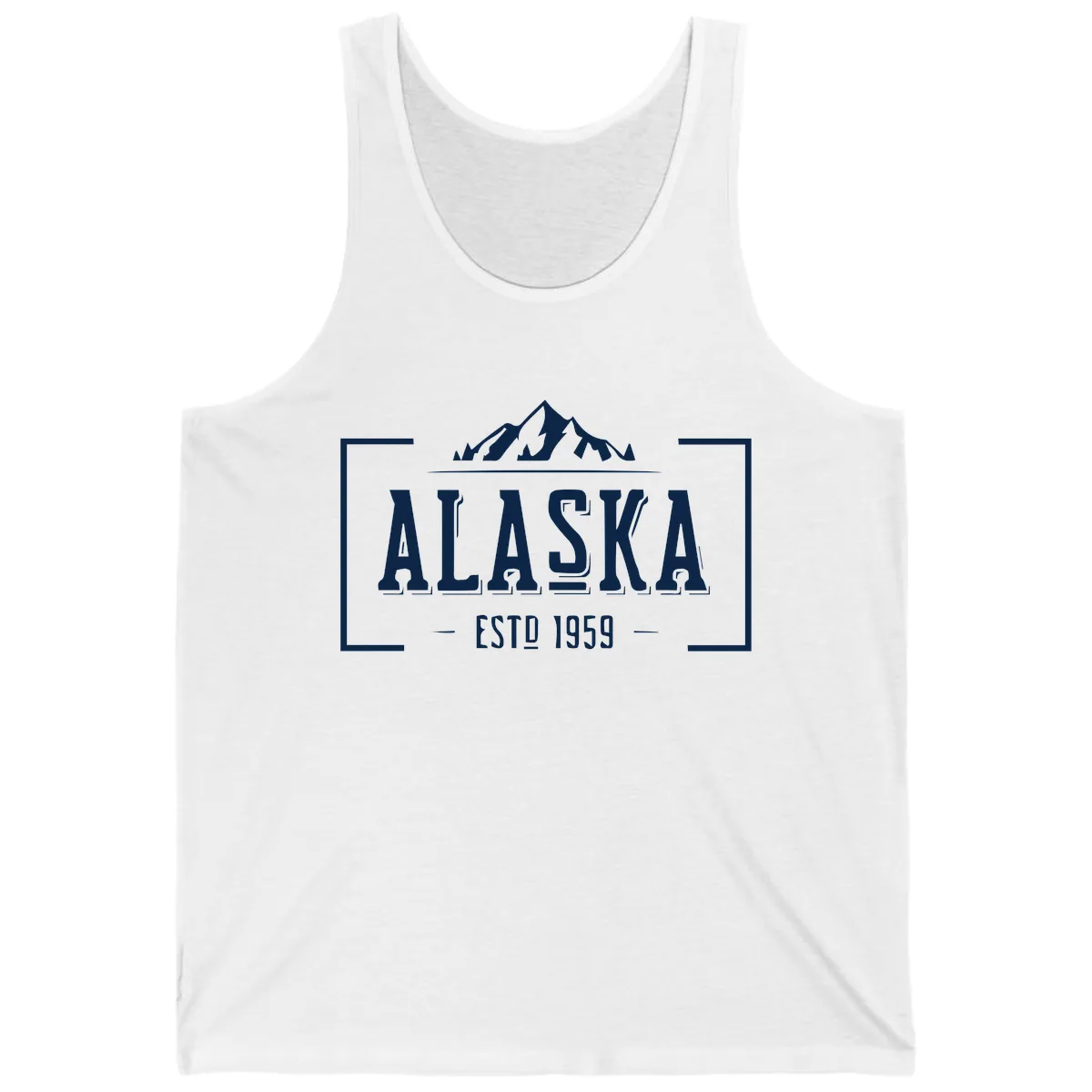 Alaska Mountain Vintage Badge Tank in White