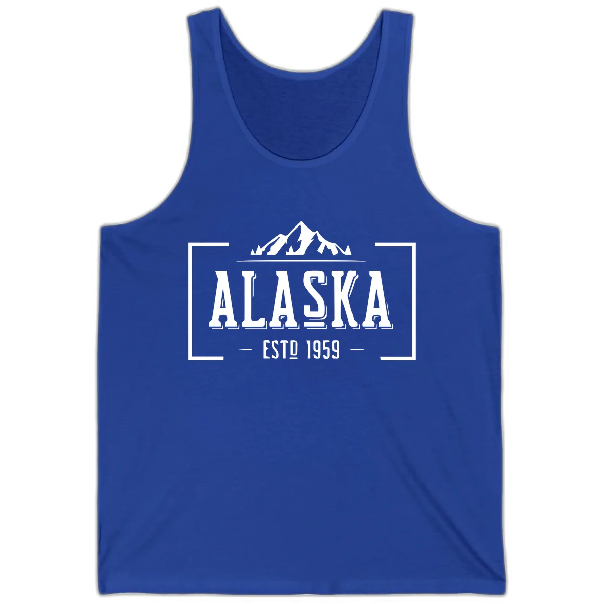 Alaska Mountain Vintage Badge Tank in True Royal
