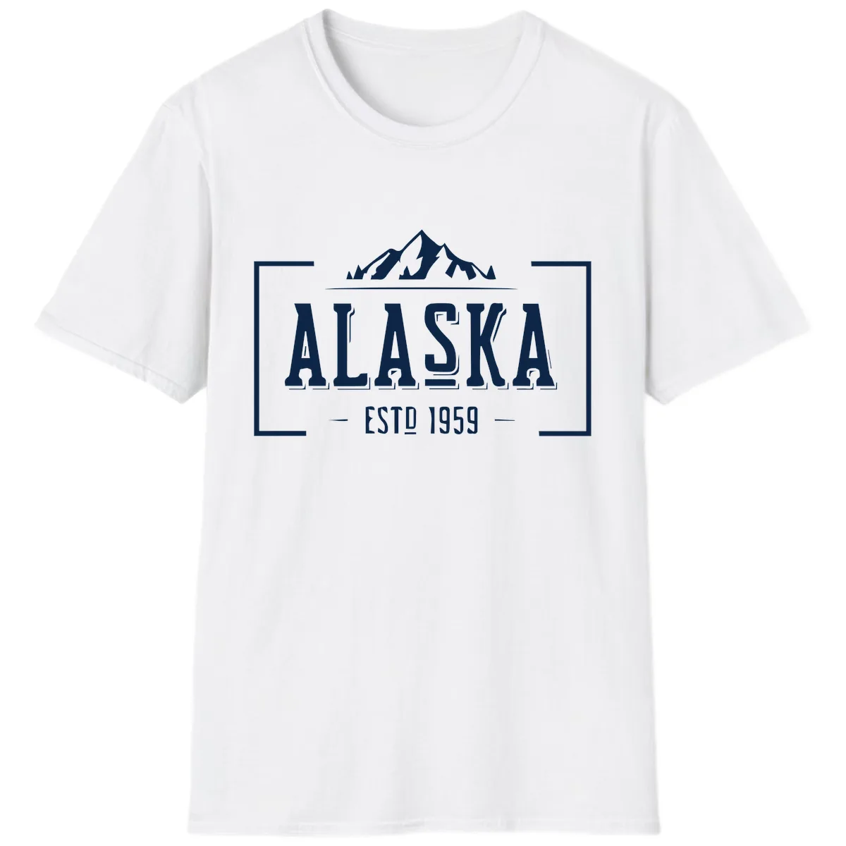 Alaska Mountain Vintage Badge T-Shirt in White