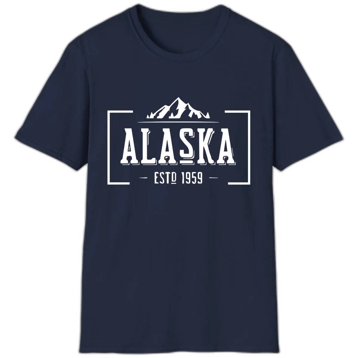 Alaska Mountain Vintage Badge T-Shirt in Navy