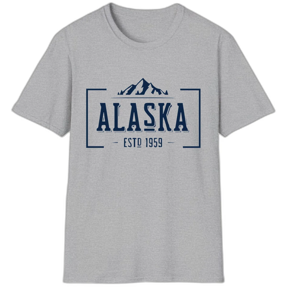 Alaska Mountain Vintage Badge T-Shirt in Sport Grey