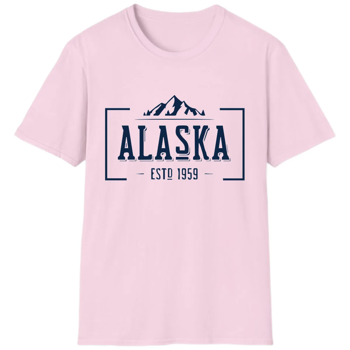 Alaska Mountain Vintage Badge T-Shirt in Light Pink
