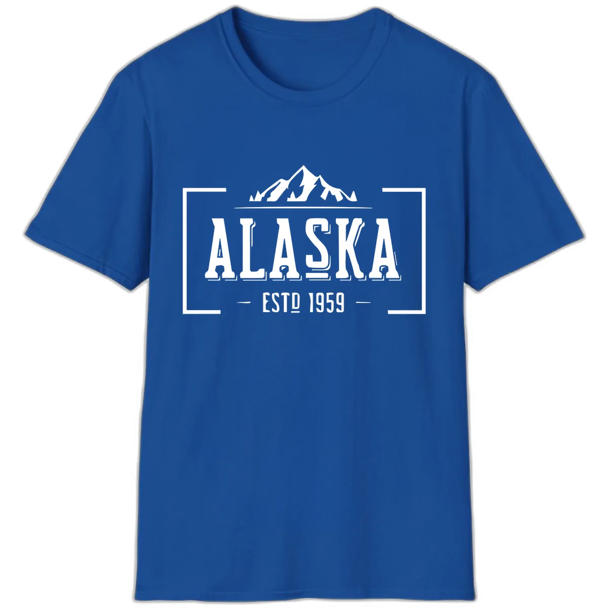 Alaska Mountain Vintage Badge T-Shirt in Royal