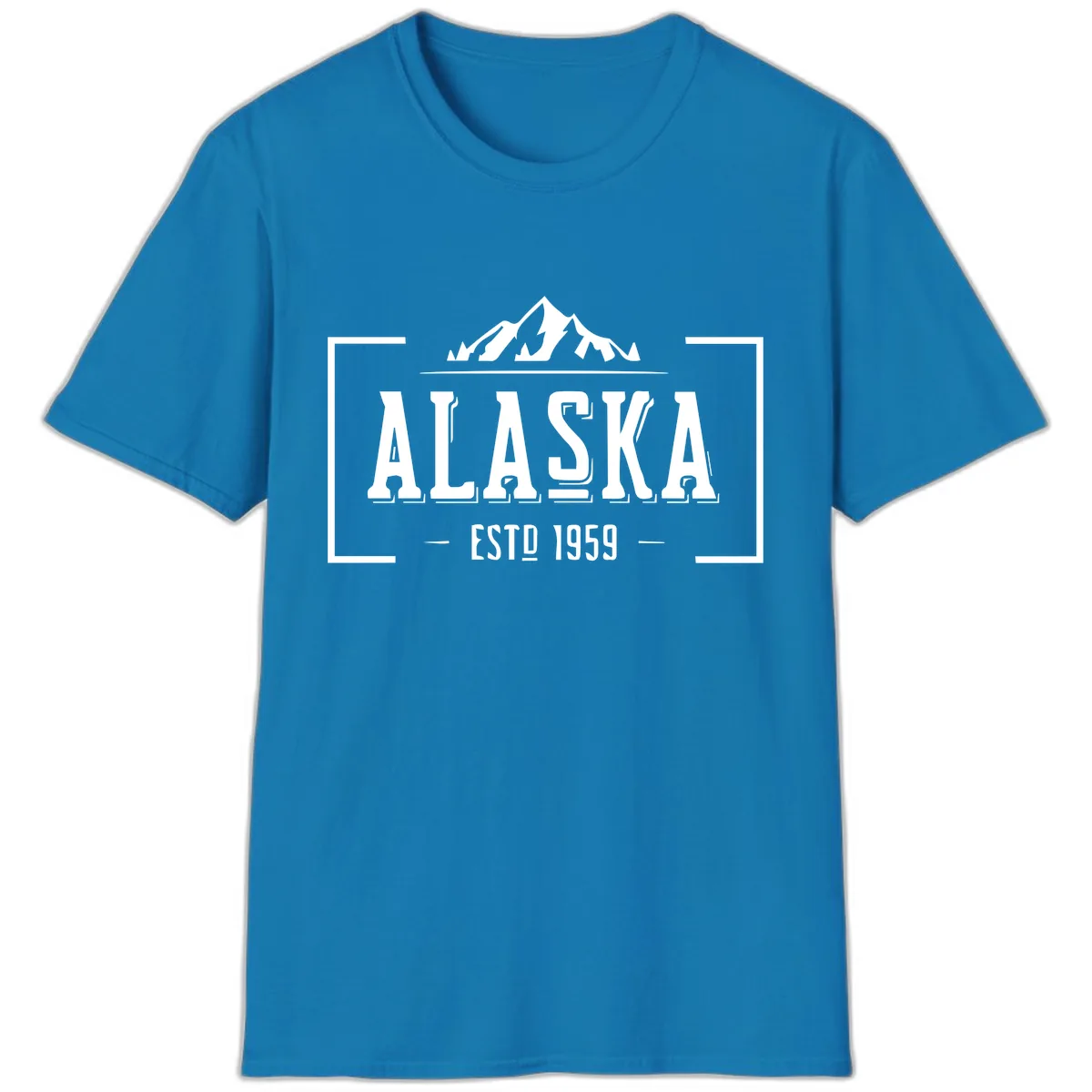 Alaska Mountain Vintage Badge T-Shirt in Sapphire