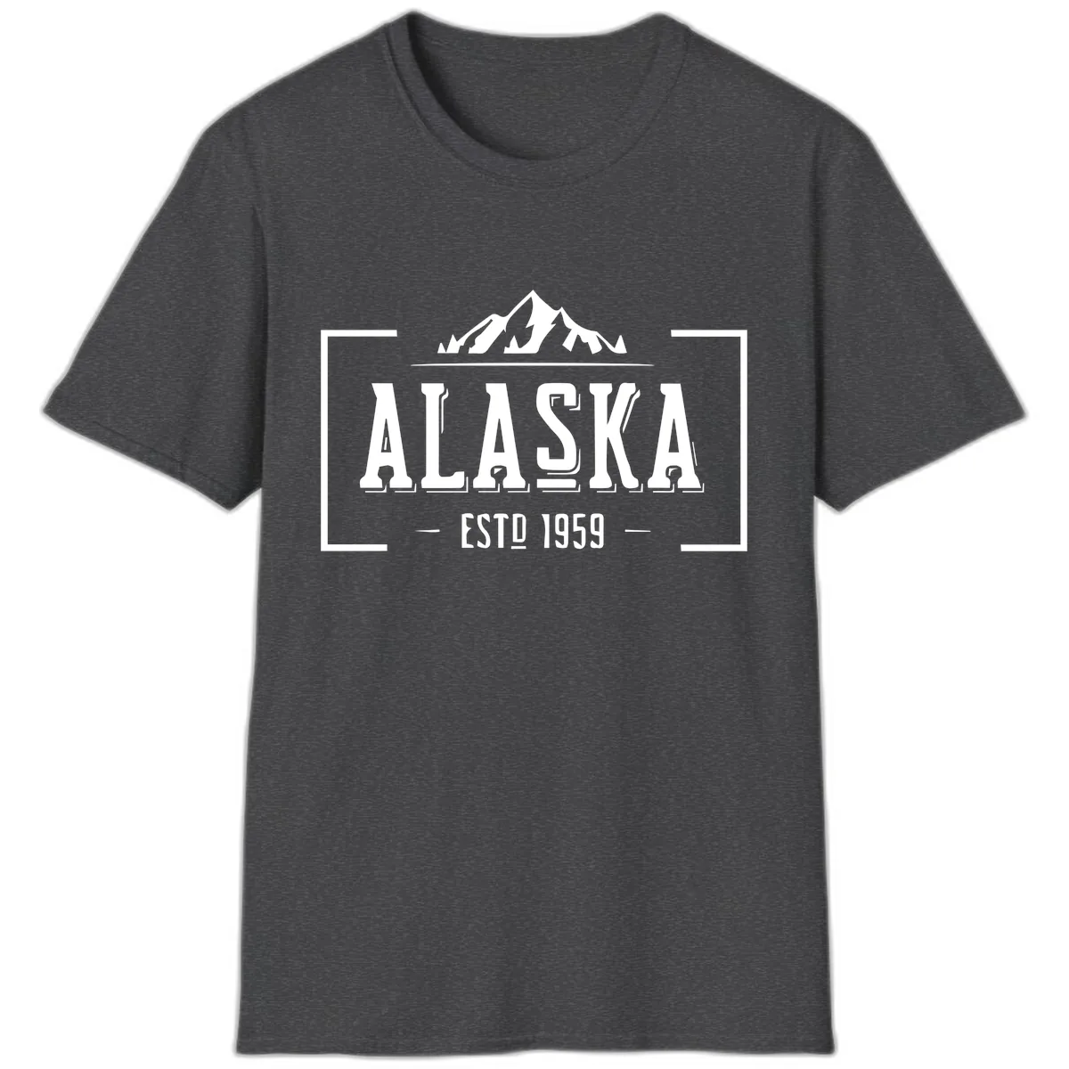 Alaska Mountain Vintage Badge T-Shirt in Dark Heather