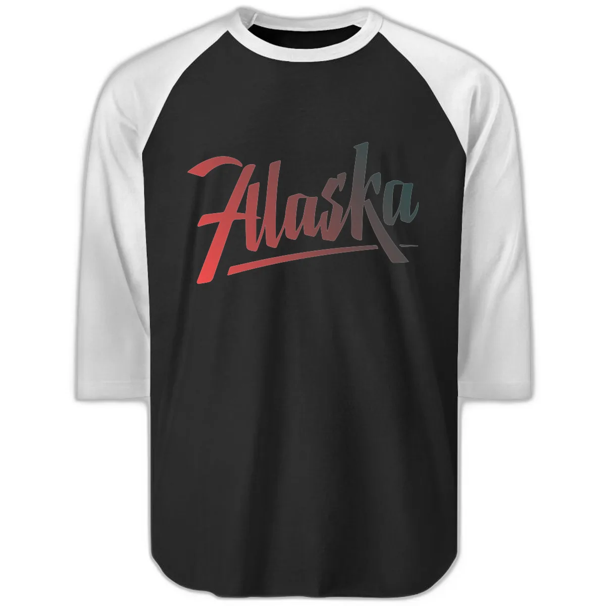 Alaska Cruise Upward Trend Raglan 3/4 in Black White
