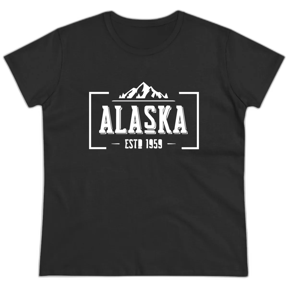 Alaska Cruise Design Awaiting Image Ladies Tee in Black