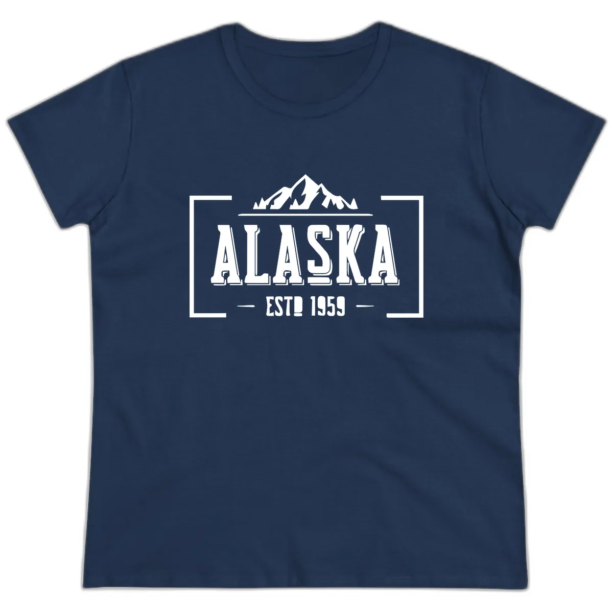 Alaska Cruise Design Awaiting Image Ladies Tee in Navy