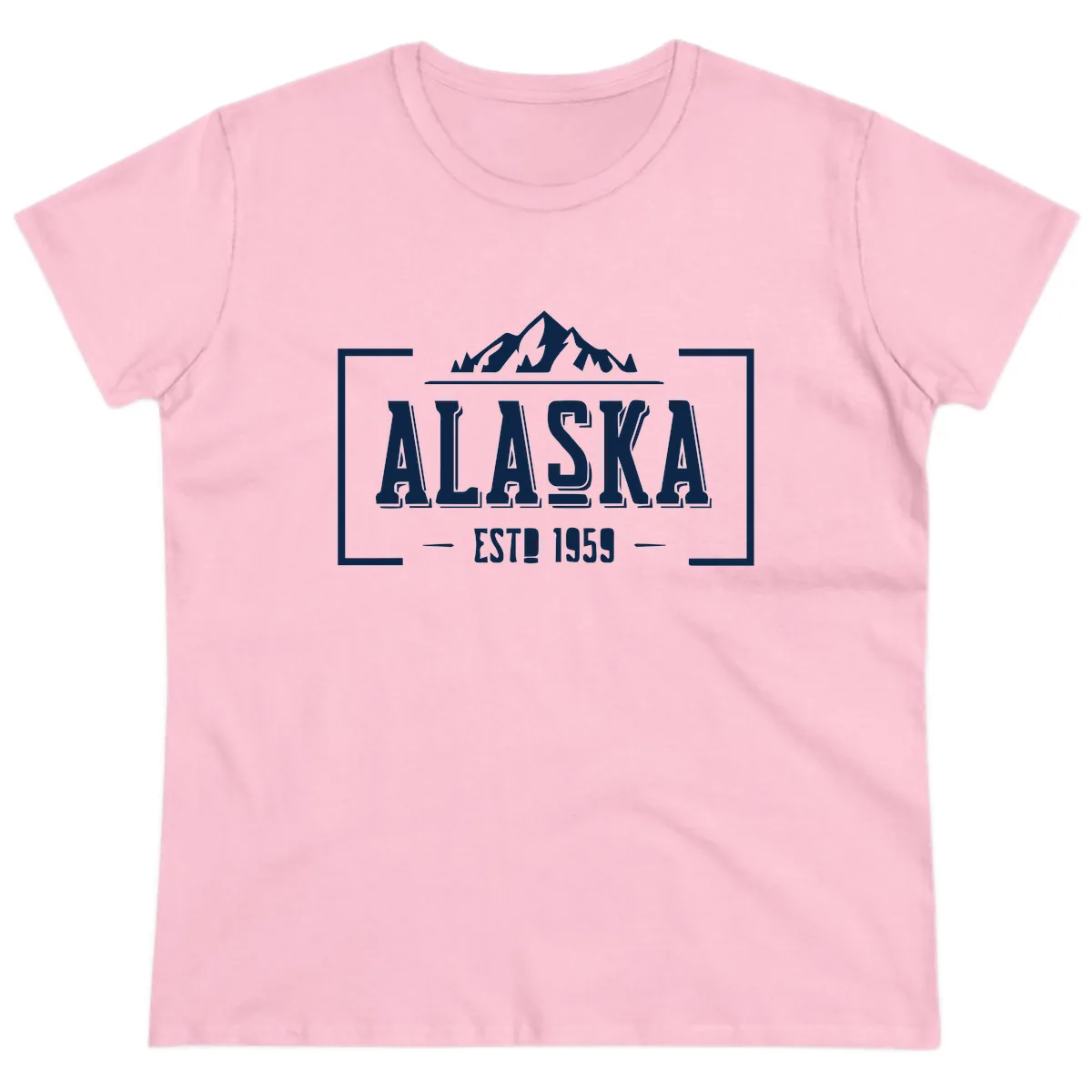 Alaska Cruise Design Awaiting Image Ladies Tee in Light Pink