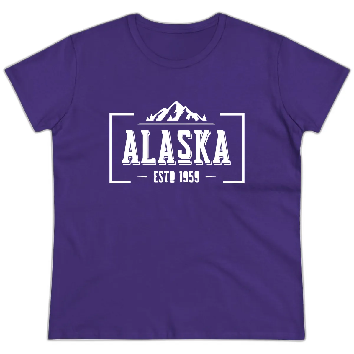 Alaska Cruise Design Awaiting Image Ladies Tee in Purple
