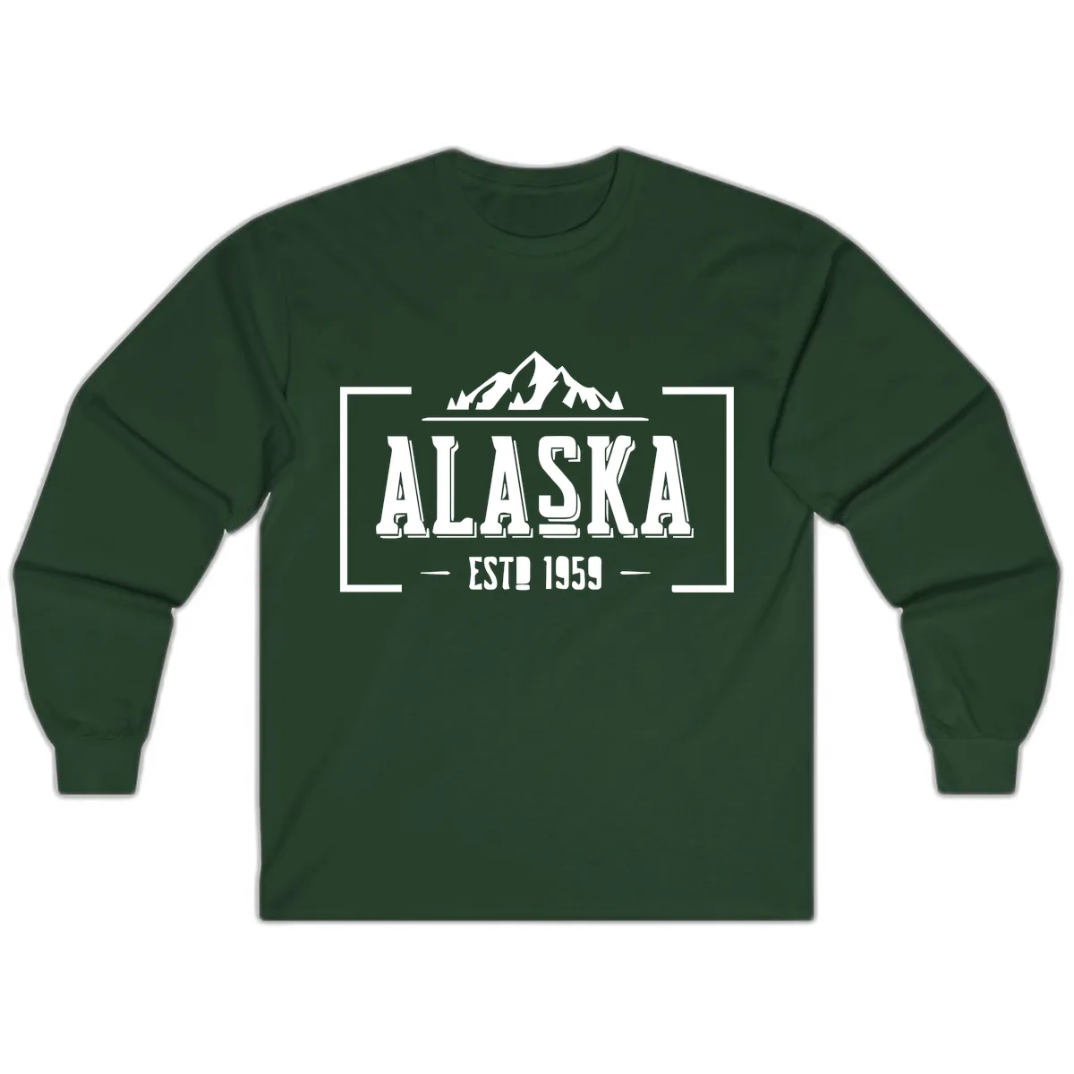 Alaska Cruise Design Awaiting Image Long Sleeve in Forest Green