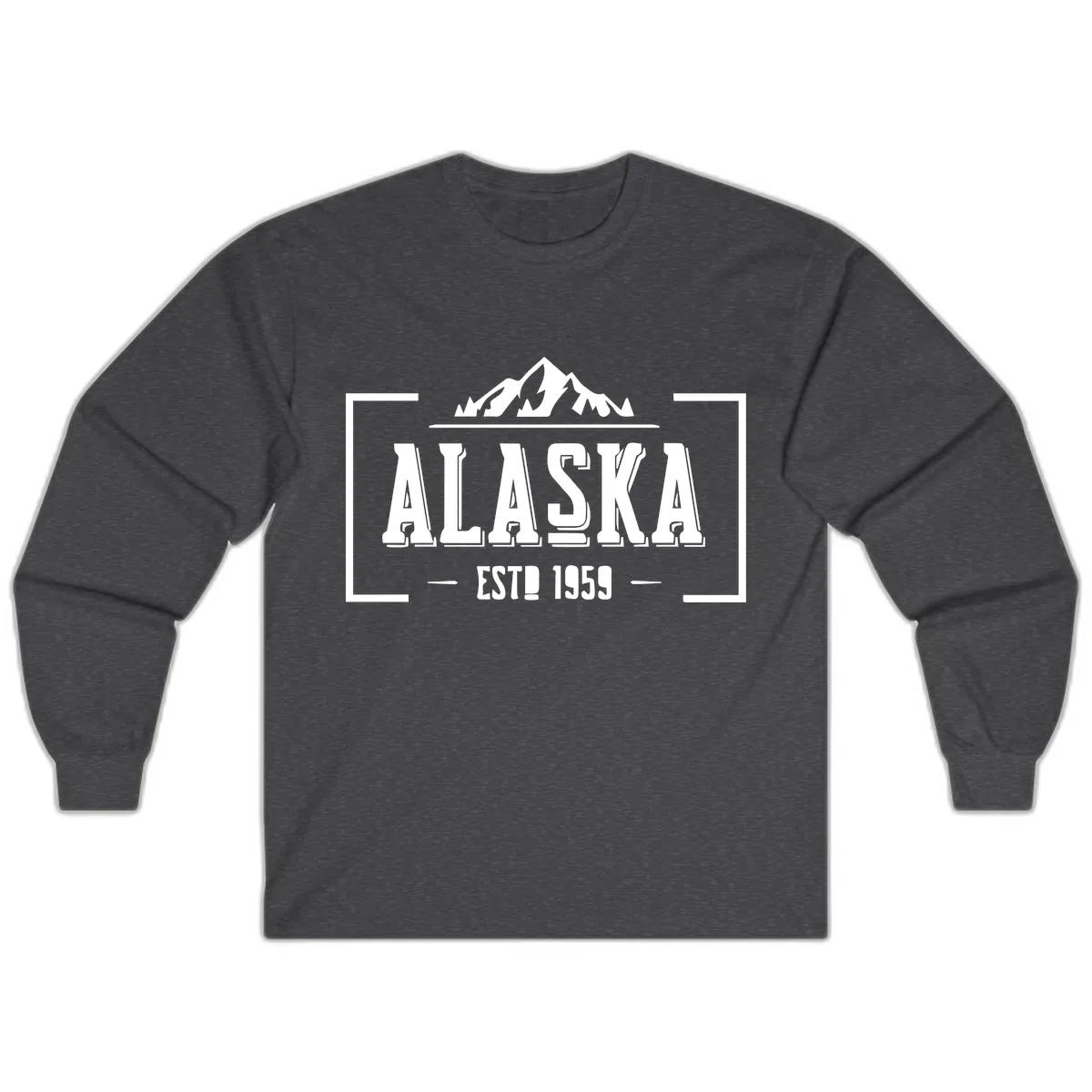 Alaska Cruise Design Awaiting Image Long Sleeve in Dark Heather