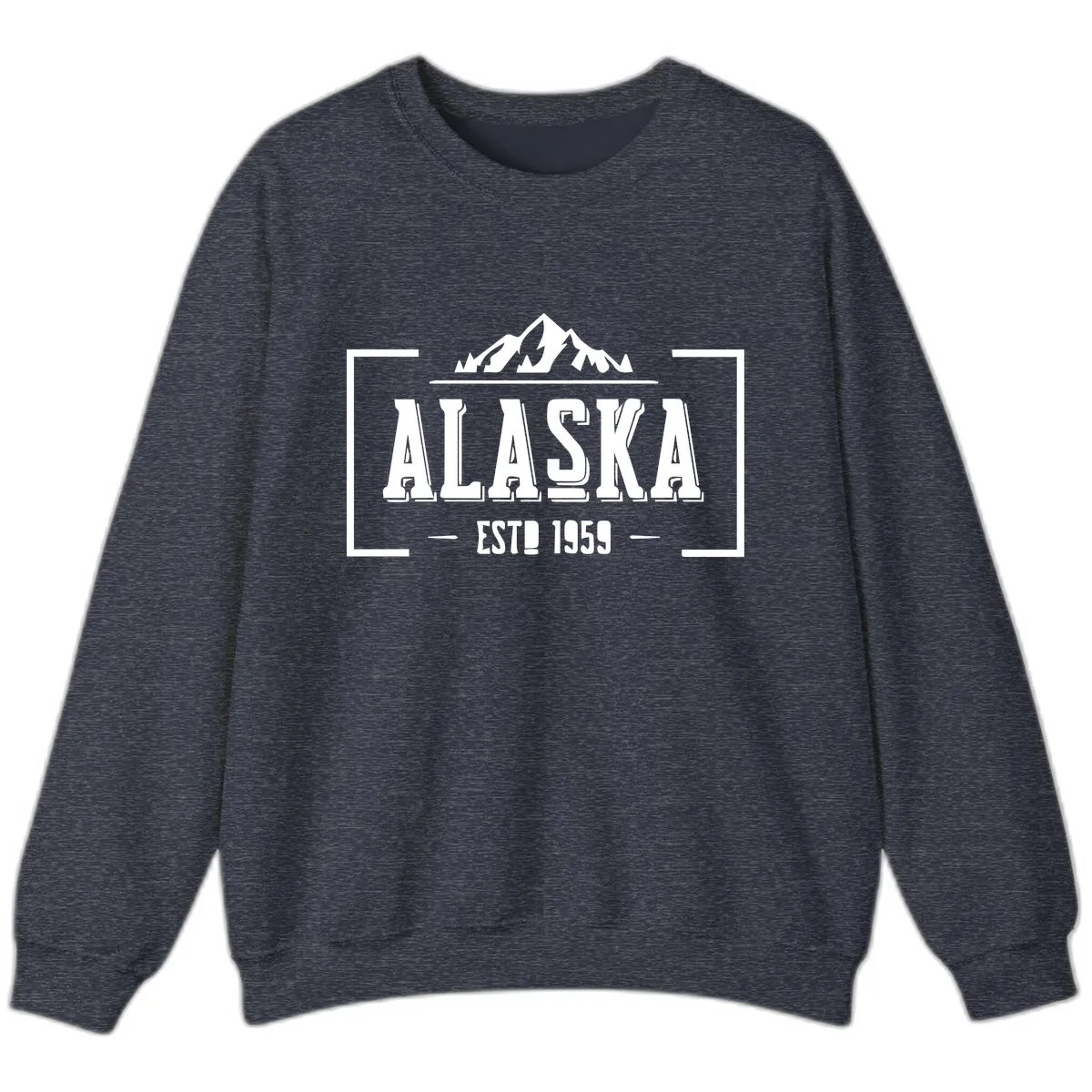 Alaska Cruise Design Awaiting Image Sweatshirt in Heather Sport Dark Navy