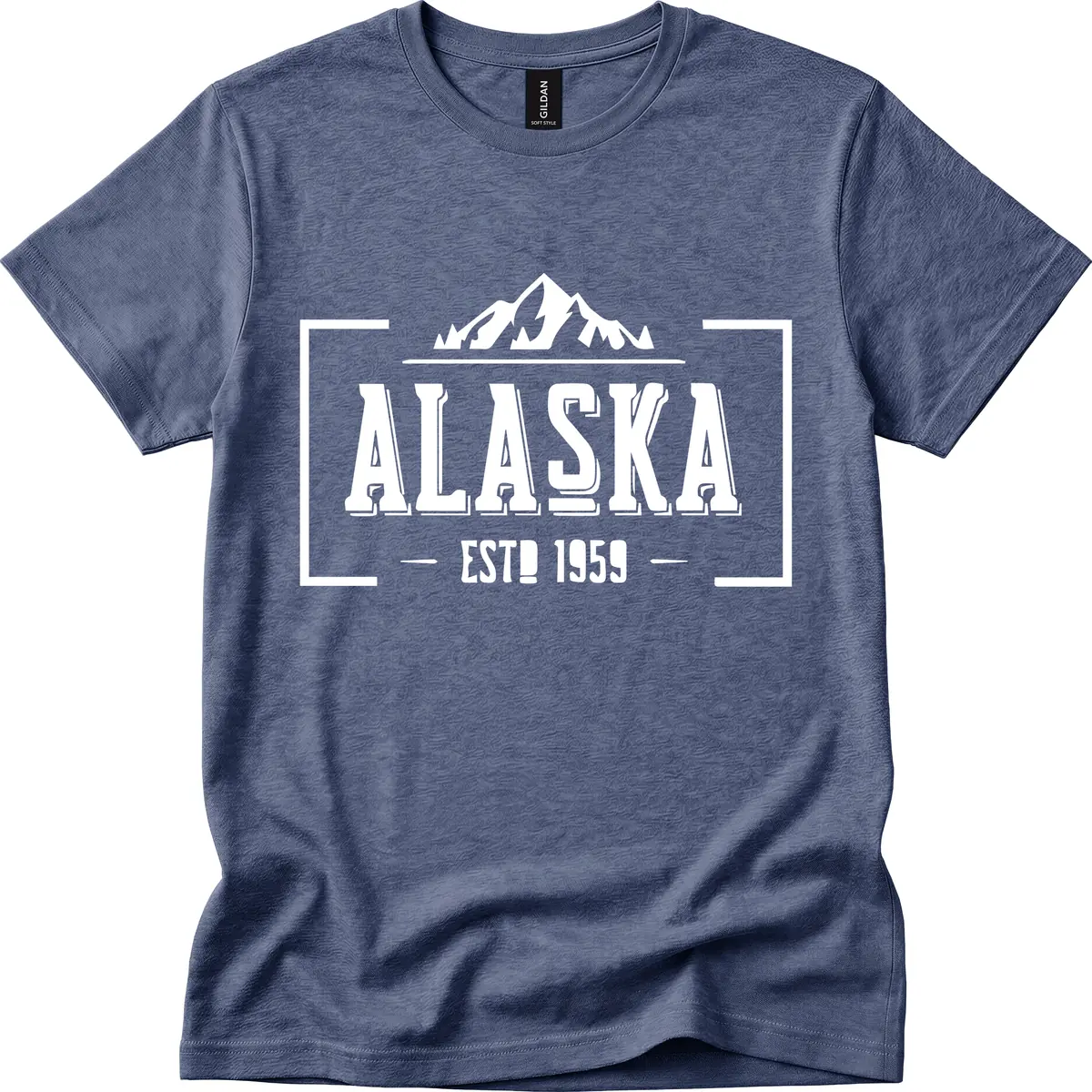 Alaska Cruise Design Awaiting Image T-Shirt in Heather Navy