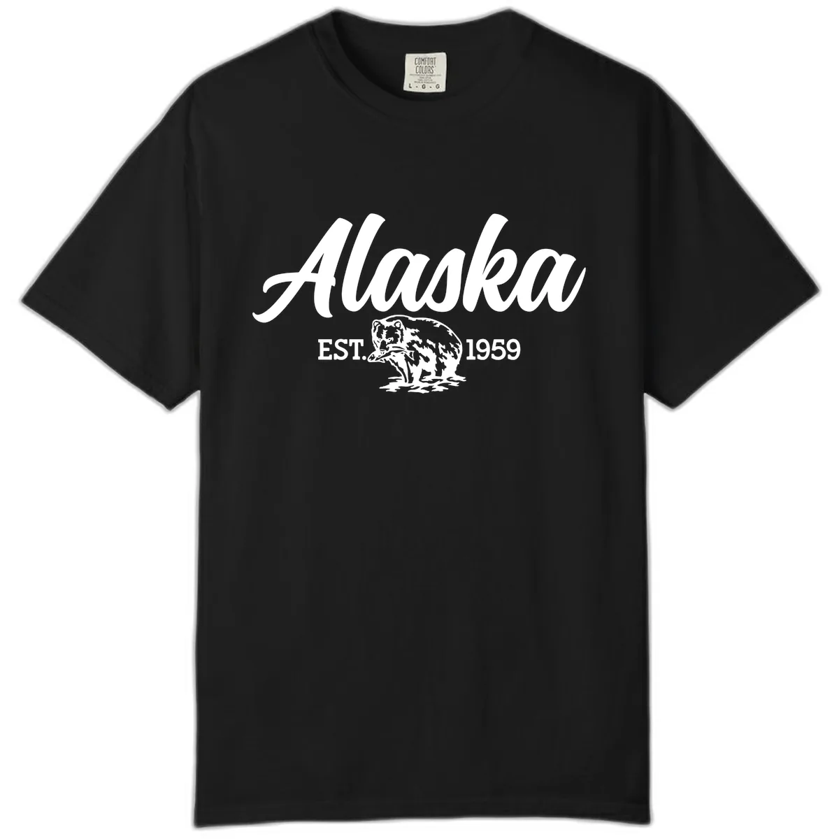 Alaskan Bear Established 1959 Comfort Color in Black