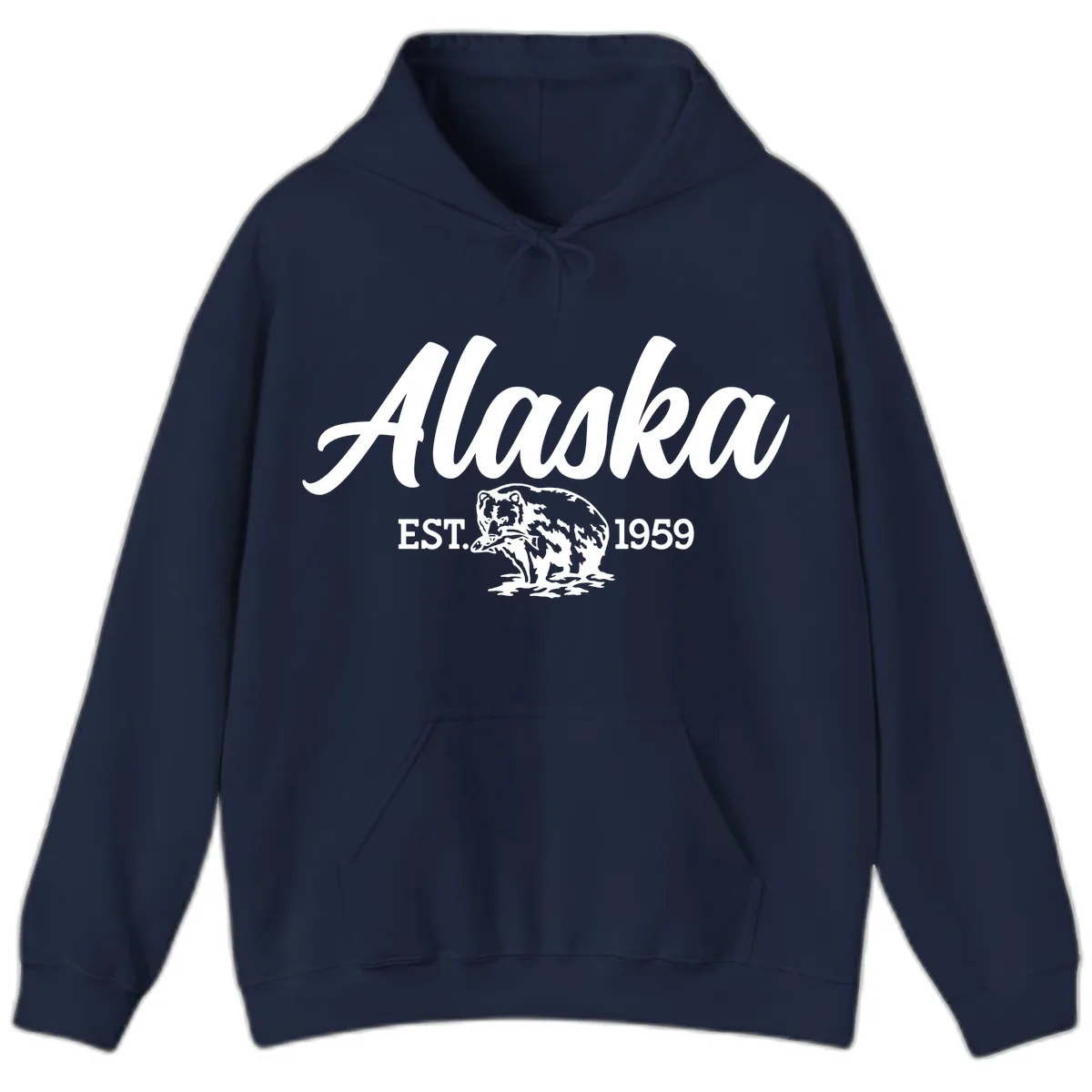 Alaskan Bear Established 1959 Hoodie in Navy