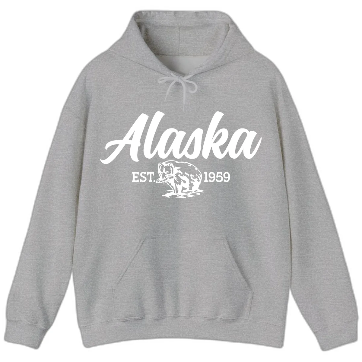 Alaskan Bear Established 1959 Hoodie in Sport Grey