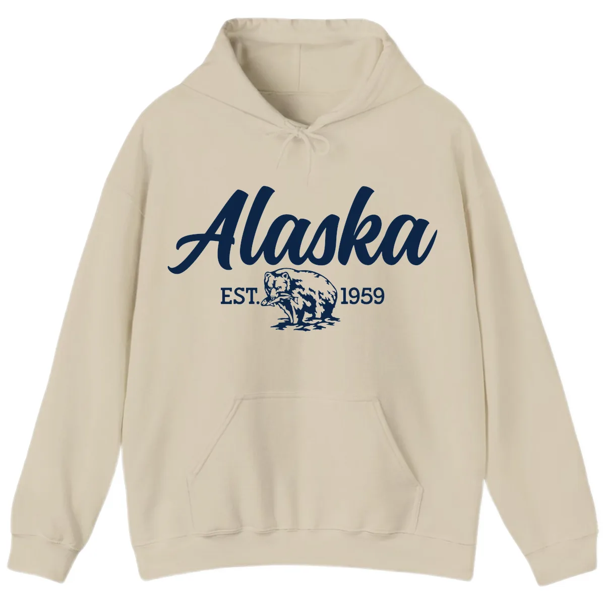 Alaskan Bear Established 1959 Hoodie in Sand