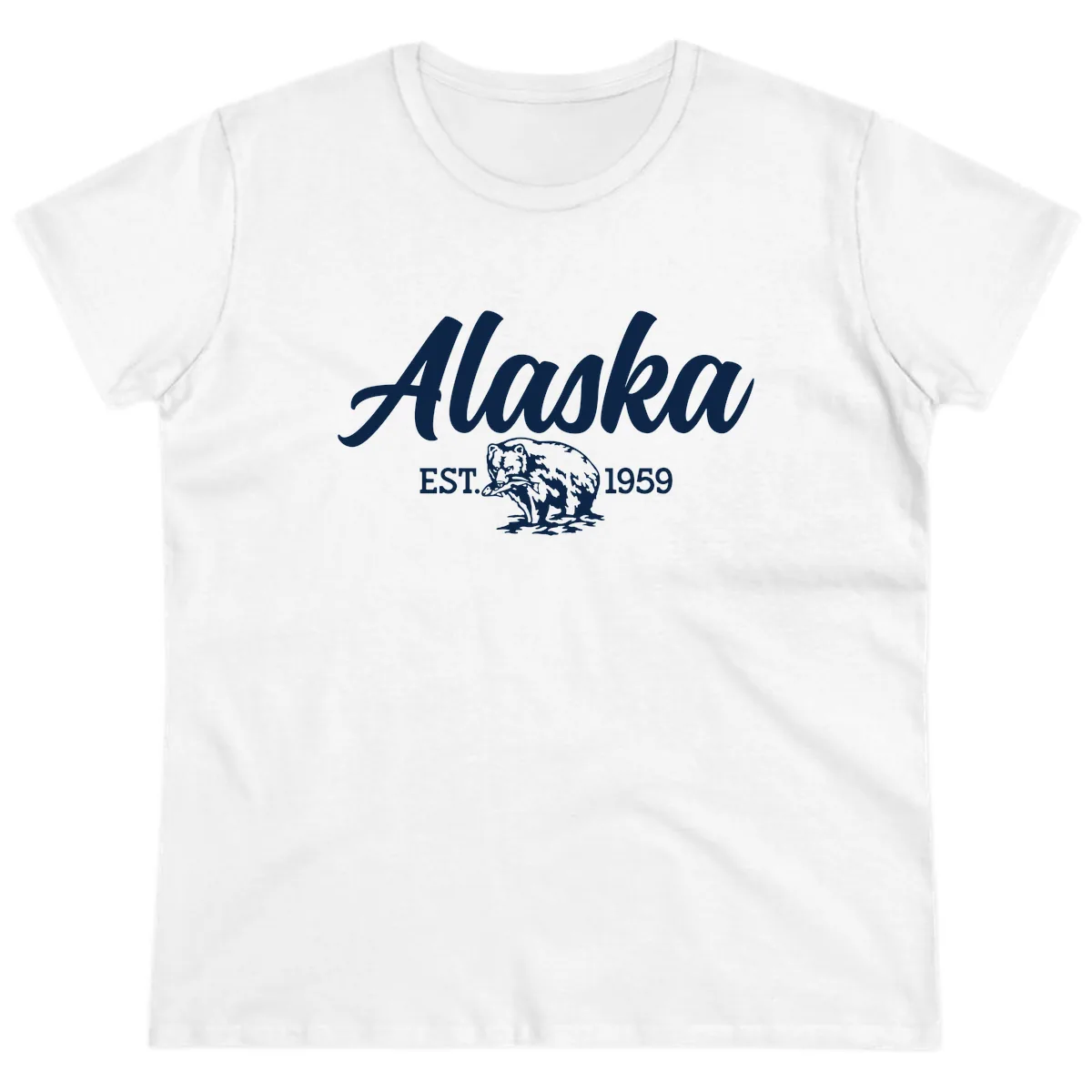 Alaskan Bear Established 1959 Ladies Tee in White