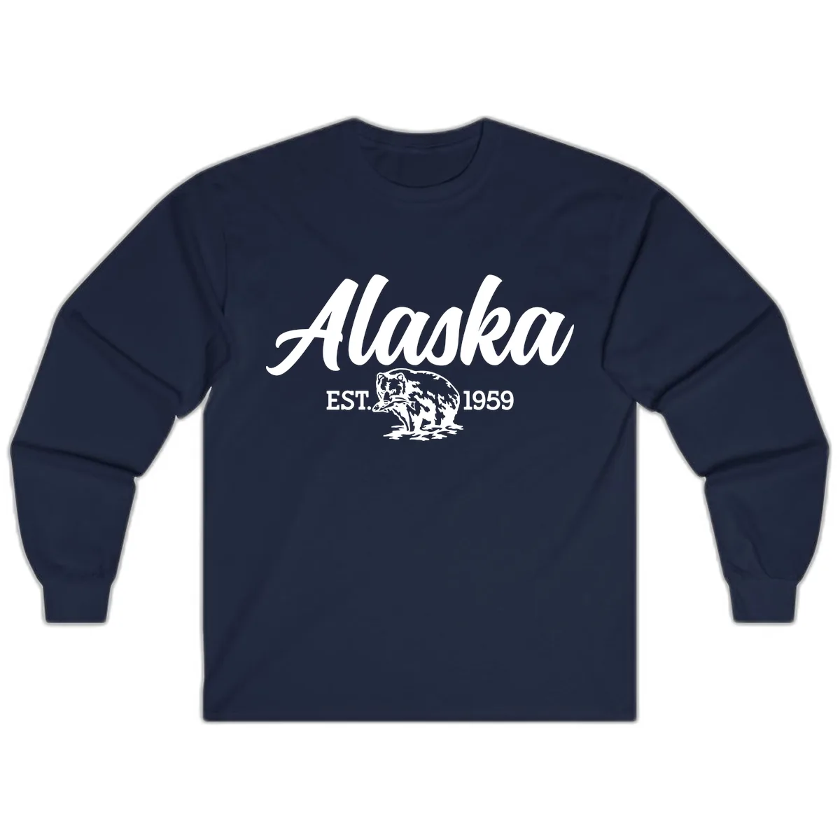 Alaskan Bear Established 1959 Long Sleeve in Navy