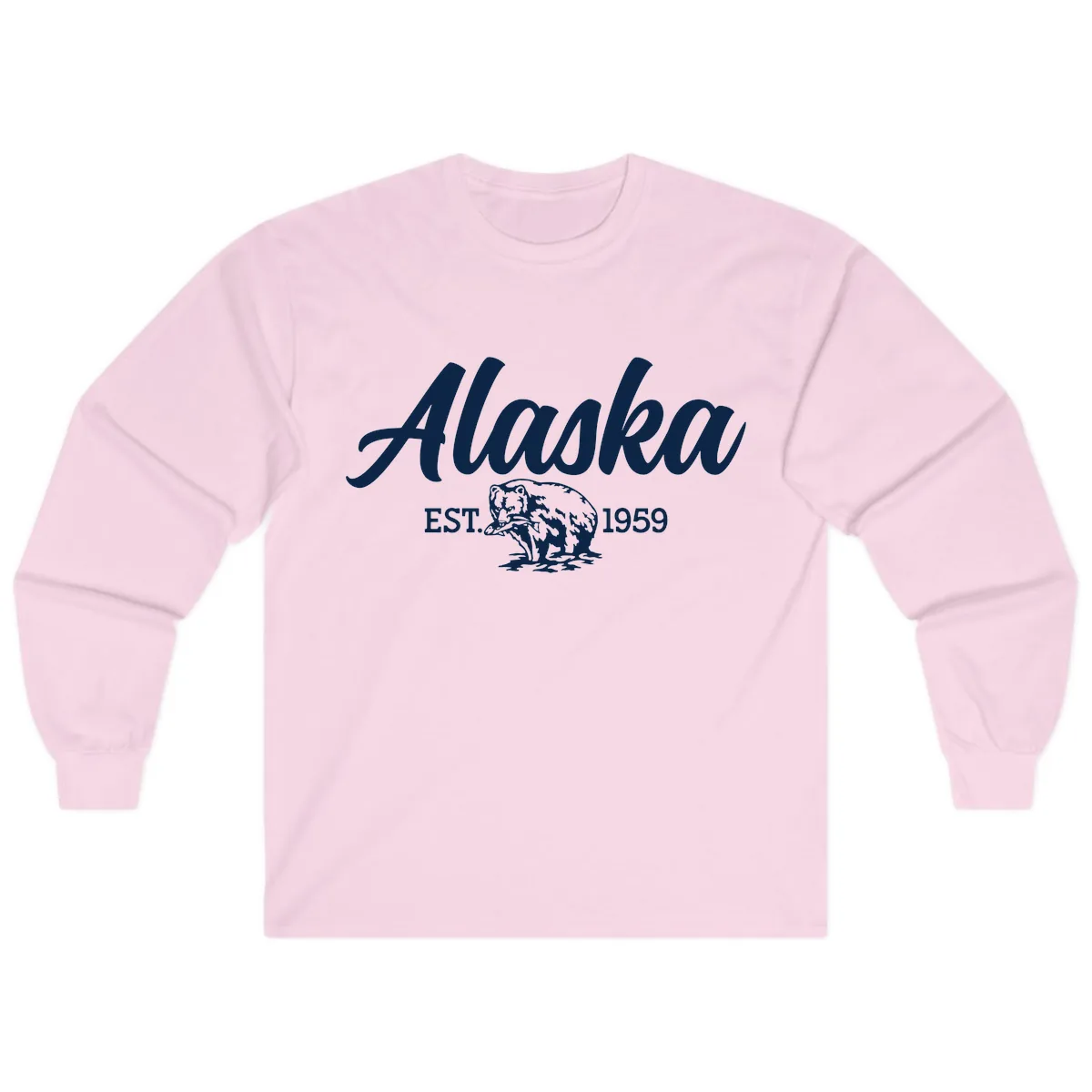 Alaskan Bear Established 1959 Long Sleeve in Light Pink