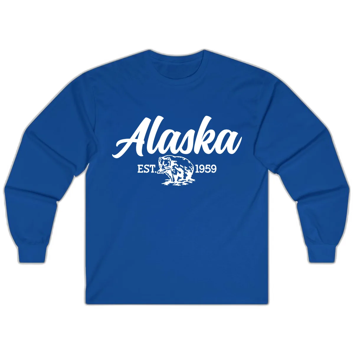 Alaskan Bear Established 1959 Long Sleeve in Royal