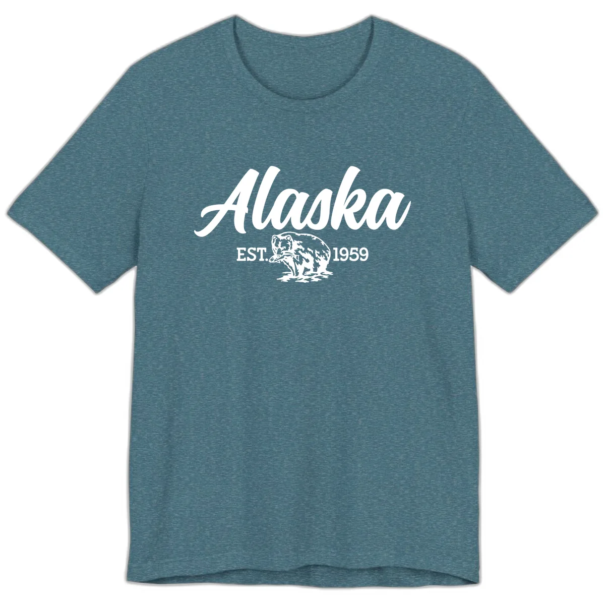 Alaskan Bear Established 1959 Premium T-Shirt in Heather Deep Teal